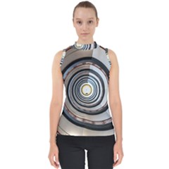 Spiral Staircase Stairs Stairwell Mock Neck Shell Top by Hannah976