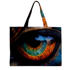 Eye Bird Feathers Vibrant Zipper Mini Tote Bag by Hannah976