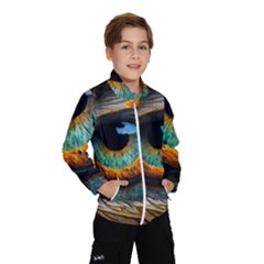 Eye Bird Feathers Vibrant Kids  Windbreaker by Hannah976