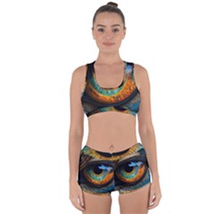 Eye Bird Feathers Vibrant Racerback Boyleg Bikini Set by Hannah976