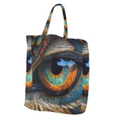 Eye Bird Feathers Vibrant Giant Grocery Tote by Hannah976