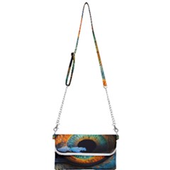 Eye Bird Feathers Vibrant Mini Crossbody Handbag by Hannah976