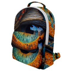 Eye Bird Feathers Vibrant Flap Pocket Backpack (small) by Hannah976