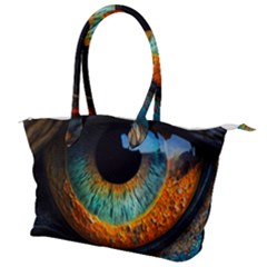 Eye Bird Feathers Vibrant Canvas Shoulder Bag by Hannah976