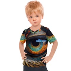 Eye Bird Feathers Vibrant Kids  Sports T-shirt