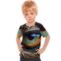 Eye Bird Feathers Vibrant Kids  Sports T-Shirt View1