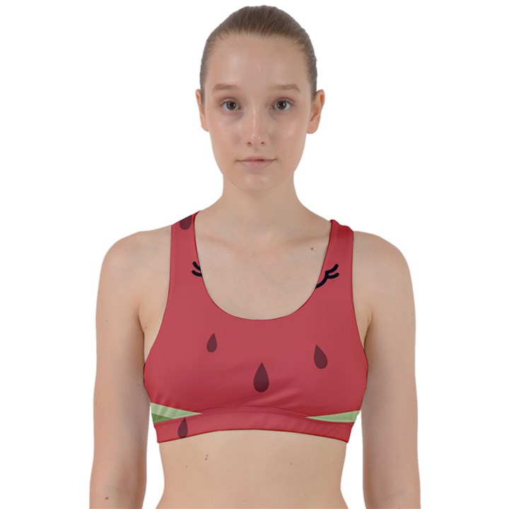 Watermelon Lock Love Back Weave Sports Bra