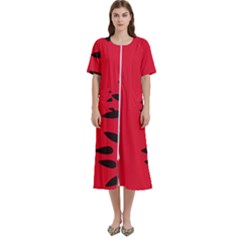 Watermelon Black Green Melon Red Women s Cotton Short Sleeve Night Gown by Cemarart