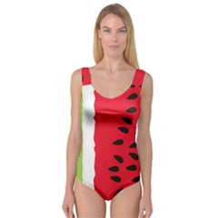 Watermelon Black Green Melon Red Princess Tank Leotard  by Cemarart