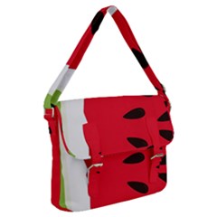 Watermelon Black Green Melon Red Buckle Messenger Bag by Cemarart