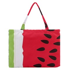 Watermelon Black Green Melon Red Zipper Medium Tote Bag by Cemarart