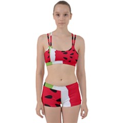 Watermelon Black Green Melon Red Perfect Fit Gym Set by Cemarart