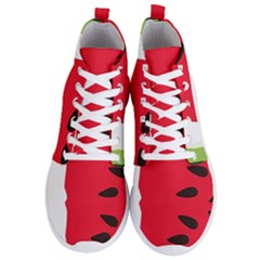 Watermelon Black Green Melon Red Men s Lightweight High Top Sneakers by Cemarart