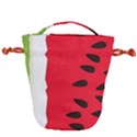 Watermelon Black Green Melon Red Drawstring Bucket Bag View1