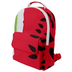 Watermelon Black Green Melon Red Flap Pocket Backpack (small) by Cemarart