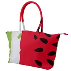 Watermelon Black Green Melon Red Canvas Shoulder Bag by Cemarart