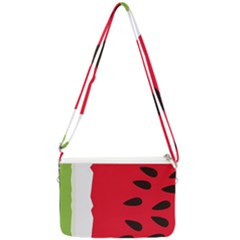 Watermelon Black Green Melon Red Double Gusset Crossbody Bag by Cemarart