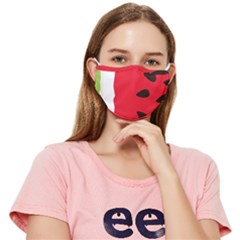 Watermelon Black Green Melon Red Fitted Cloth Face Mask (adult) by Cemarart