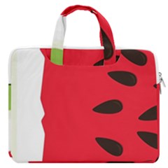 Watermelon Black Green Melon Red Macbook Pro 13  Double Pocket Laptop Bag by Cemarart