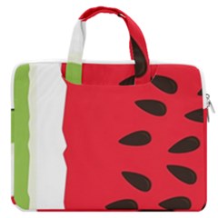 Watermelon Black Green Melon Red Macbook Pro 16  Double Pocket Laptop Bag  by Cemarart