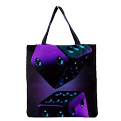 3d Love Ludo Game Grocery Tote Bag by Cemarart