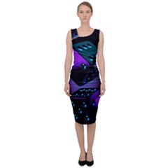 3d Love Ludo Game Sleeveless Pencil Dress