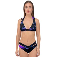 3d Love Ludo Game Double Strap Halter Bikini Set by Cemarart