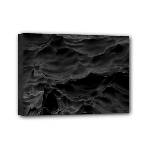 Black Sea Minimalist Dark Aesthetics Vaporwave Mini Canvas 7  X 5  (stretched) by Cemarart