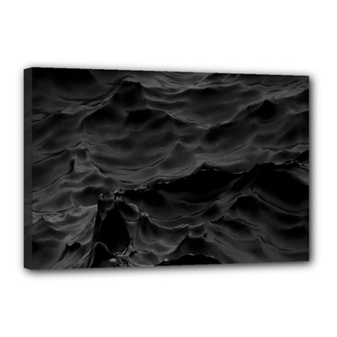 Black Sea Minimalist Dark Aesthetics Vaporwave Canvas 18  X 12  (stretched) by Cemarart