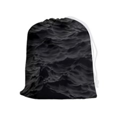 Black Sea Minimalist Dark Aesthetics Vaporwave Drawstring Pouch (xl) by Cemarart