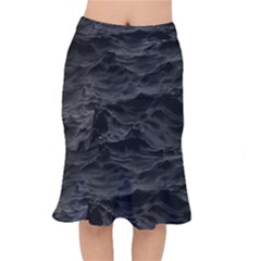 Black Sea Minimalist Dark Aesthetics Vaporwave Short Mermaid Skirt by Cemarart