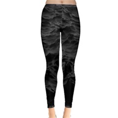 Black Sea Minimalist Dark Aesthetics Vaporwave Inside Out Leggings by Cemarart