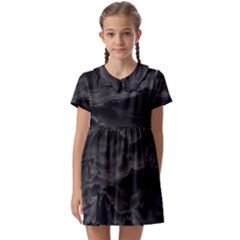 Black Sea Minimalist Dark Aesthetics Vaporwave Kids  Asymmetric Collar Dress by Cemarart