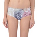 Pastel Rose Flower Blue Pink White Mid-Waist Bikini Bottoms View1