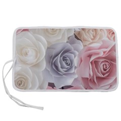 Pastel Rose Flower Blue Pink White Pen Storage Case (s) by Cemarart