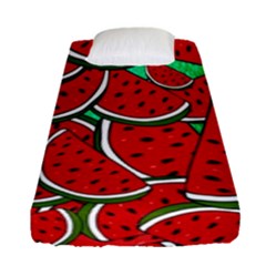 Summer Watermelon Fruit Fitted Sheet (single Size) by Cemarart