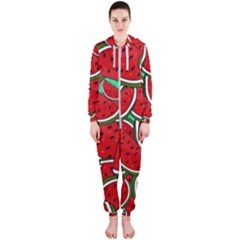 Summer Watermelon Fruit Hooded Jumpsuit (ladies) by Cemarart