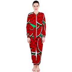 Summer Watermelon Fruit Onepiece Jumpsuit (ladies) by Cemarart