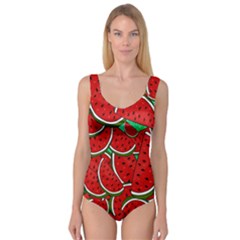 Summer Watermelon Fruit Princess Tank Leotard  by Cemarart