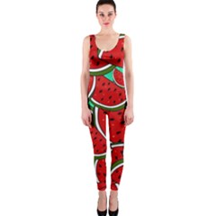 Summer Watermelon Fruit One Piece Catsuit by Cemarart