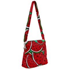 Summer Watermelon Fruit Zipper Messenger Bag by Cemarart