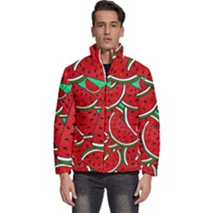 Summer Watermelon Fruit Men s Puffer Bubble Jacket Coat by Cemarart