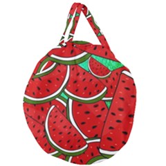 Summer Watermelon Fruit Giant Round Zipper Tote by Cemarart