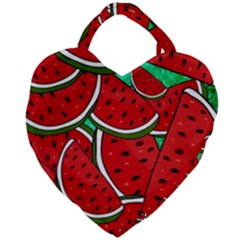 Summer Watermelon Fruit Giant Heart Shaped Tote by Cemarart