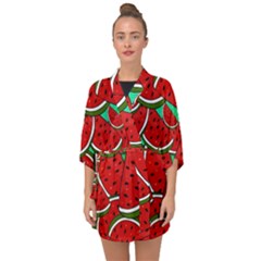 Summer Watermelon Fruit Half Sleeve Chiffon Kimono by Cemarart