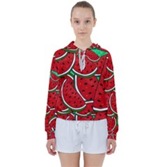 Summer Watermelon Fruit Women s Tie Up Sweat by Cemarart