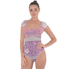 Ramen Kawaii Aesthetic Pink Short Sleeve Leotard  by Cemarart