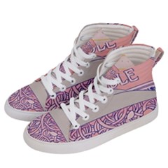 Ramen Kawaii Aesthetic Pink Men s Hi-top Skate Sneakers by Cemarart