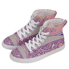 Ramen Kawaii Aesthetic Pink Women s Hi-top Skate Sneakers by Cemarart