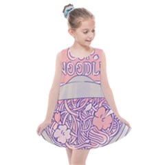 Ramen Kawaii Aesthetic Pink Kids  Summer Dress